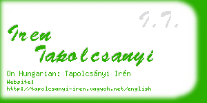 iren tapolcsanyi business card