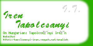 iren tapolcsanyi business card